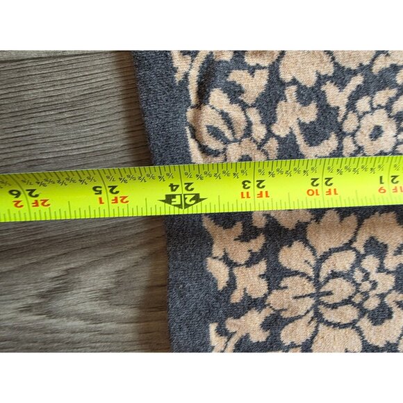 Lands End Womens Medium Black Brown V-Neck Floral Sweater Top - Picture 6 of 7